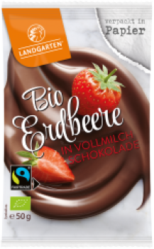 % Bio Erdbeere in Vollmilch-Schokolade bio